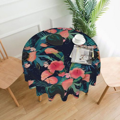 Atogrąžų apvali staltiesė Elegantiška apsauga savitarnos stalo užvalkalas Vintage individualizuota poliesterio didmeninė staltiesė