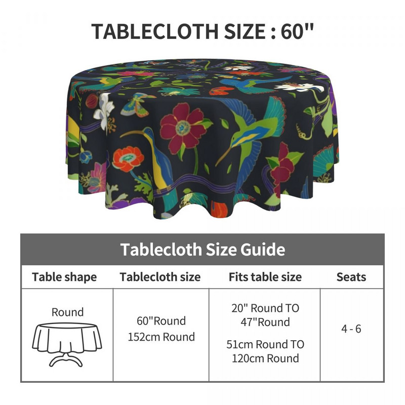 Atogrąžų apvali staltiesė Elegantiška apsauga savitarnos stalo užvalkalas Vintage individualizuota poliesterio didmeninė staltiesė