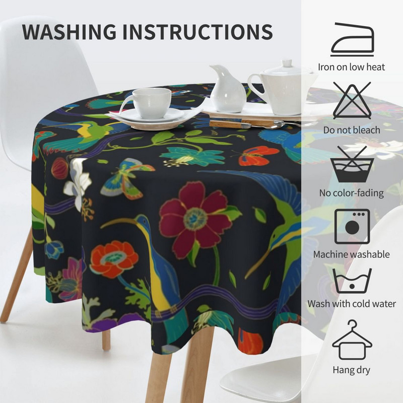 Atogrąžų apvali staltiesė Elegantiška apsauga savitarnos stalo užvalkalas Vintage individualizuota poliesterio didmeninė staltiesė