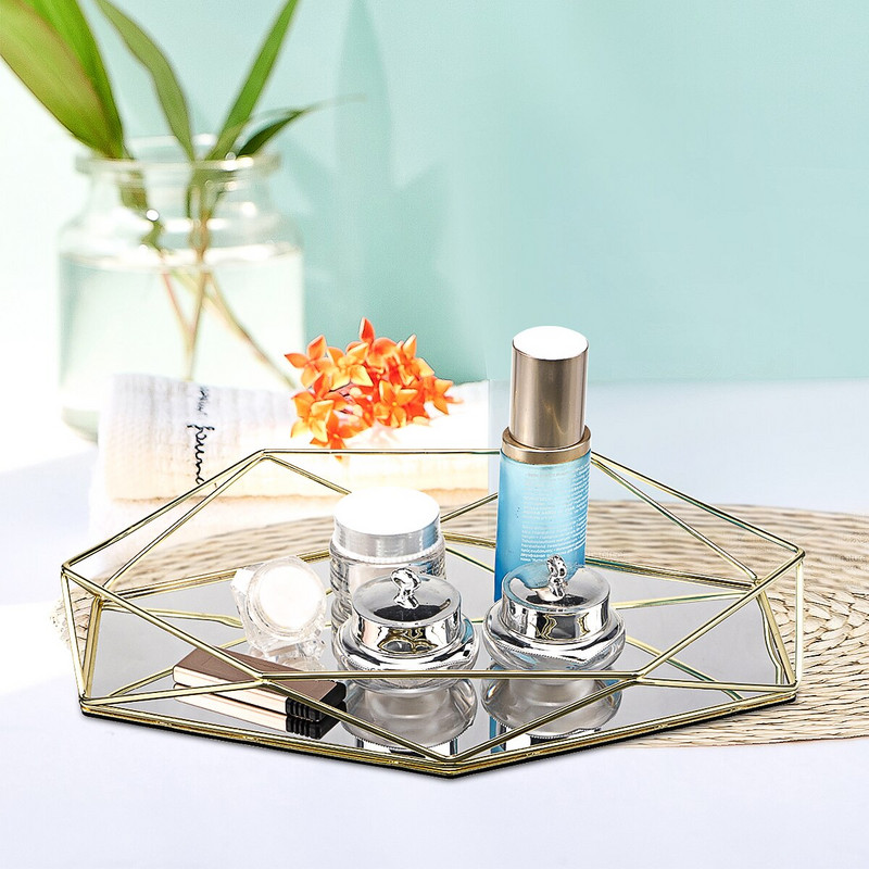 Tavă decorativă din metal din sticlă colorată europeană de epocă. Farfurie cu fructe pentru mâncare. Tavă de afișare pentru bijuterii. Oglindă