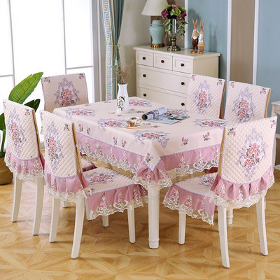 Stačiakampė nėriniuota staltiesė Europos kėdžių pagalvėlių rinkinys Dulkių nepraleidžianti staltiesė, skirta banketų pietų stalo užvalkalui Siuvinėti kėdės užvalkalą