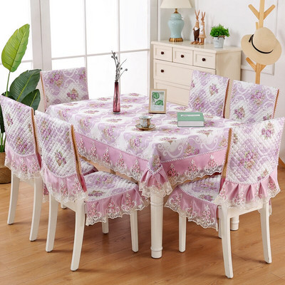 Stačiakampė nėriniuota staltiesė Europos kėdžių pagalvėlių rinkinys Dulkių nepraleidžianti staltiesė, skirta banketų pietų stalo užvalkalui Siuvinėti kėdės užvalkalą