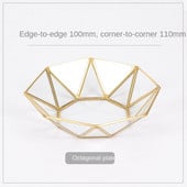 Geometrijos ovalus stiklas metalinis laikymo padėklas Europos vaisių kavos lėkštė Stalinis kompiuteris smulkūs daiktai papuošalai vitrinos dėklas Namų dekoras