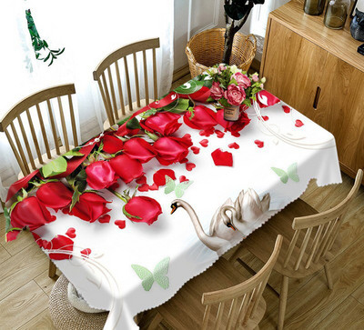 Meijuner Crăciun 3D Față de masă Bucătărie Sufragerie Față de masă Decoratiuni Home Rectangular Party Huse pentru masă Ornamente de Crăciun