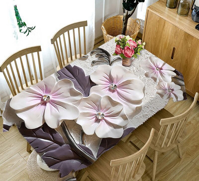 Meijuner Crăciun 3D Față de masă Bucătărie Sufragerie Față de masă Decoratiuni Home Rectangular Party Huse pentru masă Ornamente de Crăciun