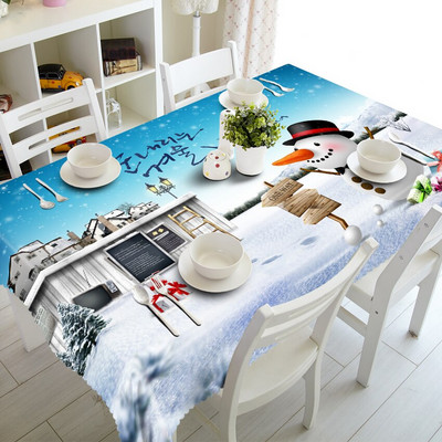 Meijuner Crăciun 3D Față de masă Bucătărie Sufragerie Față de masă Decoratiuni Home Rectangular Party Huse pentru masă Ornamente de Crăciun