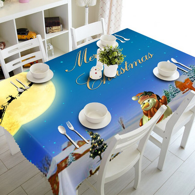 Meijuner Crăciun 3D Față de masă Bucătărie Sufragerie Față de masă Decoratiuni Home Rectangular Party Huse pentru masă Ornamente de Crăciun