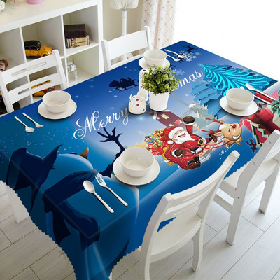 Meijuner Crăciun 3D Față de masă Bucătărie Sufragerie Față de masă Decoratiuni Home Rectangular Party Huse pentru masă Ornamente de Crăciun