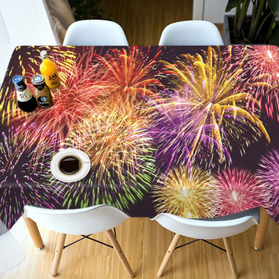 Meijuner Crăciun 3D Față de masă Bucătărie Sufragerie Față de masă Decoratiuni Home Rectangular Party Huse pentru masă Ornamente de Crăciun