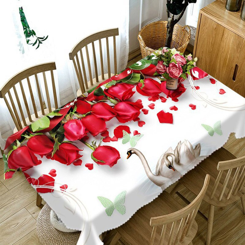 Meijuner Crăciun 3D Față de masă Bucătărie Sufragerie Față de masă Decoratiuni Home Rectangular Party Huse pentru masă Ornamente de Crăciun