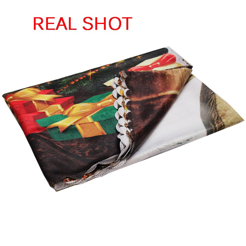 Meijuner Crăciun 3D Față de masă Bucătărie Sufragerie Față de masă Decoratiuni Home Rectangular Party Huse pentru masă Ornamente de Crăciun