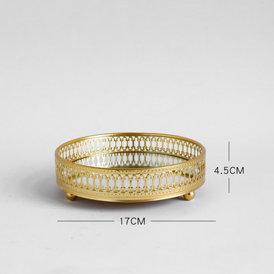 Fém tálca tortaállvány gyom tálcák kamra szervező étel gyümölcstálcák kozmetikai tároló doboz ékszer tároló állvány arany 2 réteg