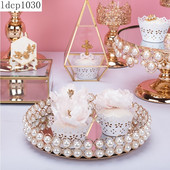 Nordic Creative Pearl Mirror Pladanj Stalak za torte Svadbeni desert Raspored stola Ukrasni ukrasi Kozmetika Pladanj za pohranjivanje nakita