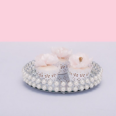 Nordic Creative Pearl Mirror Pladanj Stalak za torte Svadbeni desert Raspored stola Ukrasni ukrasi Kozmetika Pladanj za pohranjivanje nakita