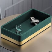 Bőr tárolótálca asztali ékszer tányér téglalap kozmetikai szemüveg pénztárca kulcsok különféle tálca otthon nappali dekoráció