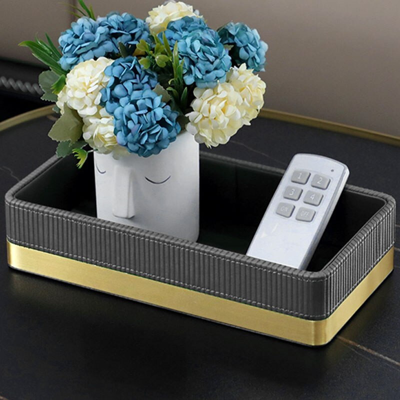 Bőr tárolótálca asztali ékszer tányér téglalap kozmetikai szemüveg pénztárca kulcsok különféle tálca otthon nappali dekoráció