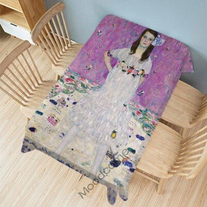 Gustav Klimt Kuulus õlimaal Kuldne värv Suudlus Maakoht Pastoraalne Roheline Aed Kunst Dekoratiivne laudlina Linane laudlina