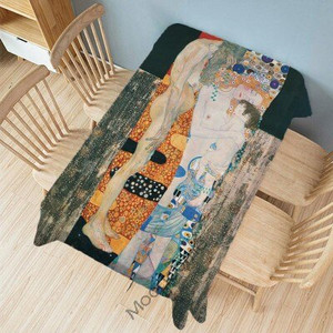 Gustav Klimt Kuulus õlimaal Kuldne värv Suudlus Maakoht Pastoraalne Roheline Aed Kunst Dekoratiivne laudlina Linane laudlina