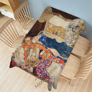 Gustav Klimt Kuulus õlimaal Kuldne värv Suudlus Maakoht Pastoraalne Roheline Aed Kunst Dekoratiivne laudlina Linane laudlina