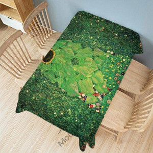 Gustav Klimt Kuulus õlimaal Kuldne värv Suudlus Maakoht Pastoraalne Roheline Aed Kunst Dekoratiivne laudlina Linane laudlina