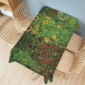 Gustav Klimt Kuulus õlimaal Kuldne värv Suudlus Maakoht Pastoraalne Roheline Aed Kunst Dekoratiivne laudlina Linane laudlina