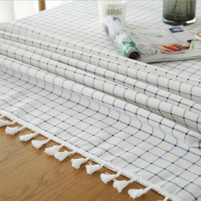 Față de masă din bumbac in stil nordic și simplu CFen A, cu ciucuri, husă de masă de calitate, cârpă de masă pentru ceai, servește de bucătărie