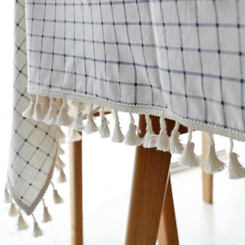 Față de masă din bumbac in stil nordic și simplu CFen A, cu ciucuri, husă de masă de calitate, cârpă de masă pentru ceai, servește de bucătărie