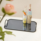 Europos veidrodinis laikymo dėklo vadovas Metalinis rėmas Dekoratyvinis miegamojo kosmetikos konteineris Šiuolaikinis namų stalinis papuošalų laikiklis