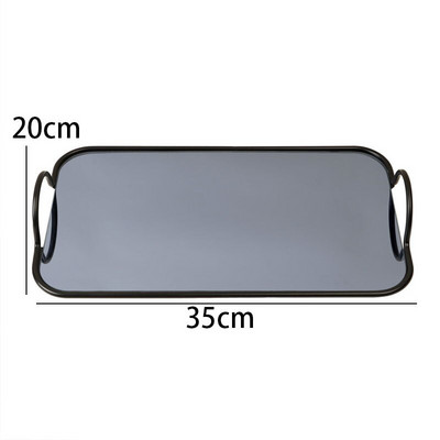 Europos veidrodinis laikymo dėklo vadovas Metalinis rėmas Dekoratyvinis miegamojo kosmetikos konteineris Šiuolaikinis namų stalinis papuošalų laikiklis