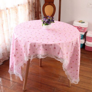 Rózsaszín szívű epres terítő bojtárral Vintage téglalap porálló asztaltakaróval piknik grillezéshez otthoni dekoráció Mantel Mesa