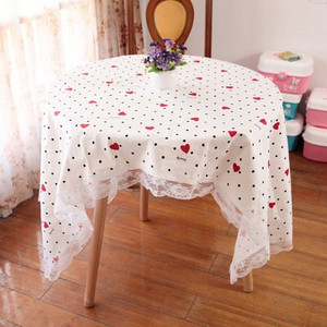 Rózsaszín szívű epres terítő bojtárral Vintage téglalap porálló asztaltakaróval piknik grillezéshez otthoni dekoráció Mantel Mesa
