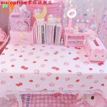 Розово сърце ягодова покривка с пискюл ретро правоъгълна прахоустойчива покривка за маса за пикник барбекю домашен декор камина меса