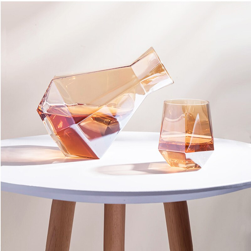 Nordic Creative Glass Diamond šešiakampės sultys Didelės talpos šalto vandens butelis gėrimo pieno alaus puodelio vakarienės lėkštės laikymo padėklas