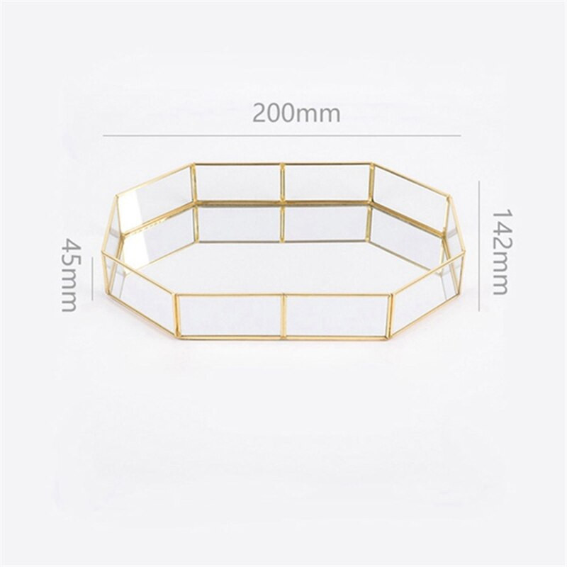 Karštai parduodamas stiklinis padėklas kosmetikos padėklas mergaitei gimtadienio dovana lūpų dažai nagų lakas papuošalai stendas makiažo šepetėlis