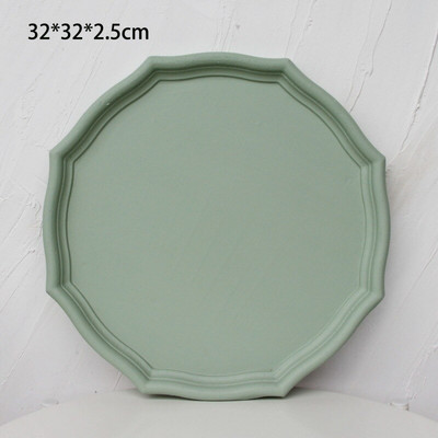 Vintage biely MDF drevený púderník na stôl dekoratívny čaj ovocie make-up šperky displej úložný tanier