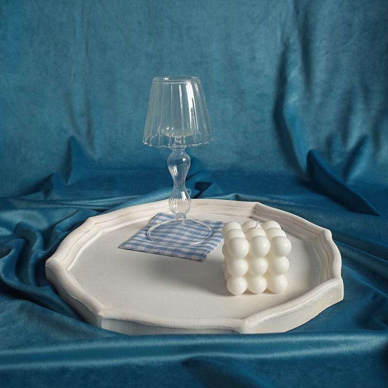 Vintage biely MDF drevený púderník na stôl dekoratívny čaj ovocie make-up šperky displej úložný tanier