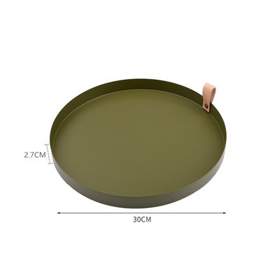 Natūralios odinės rankenos padėklas saldainių vaisių padėklas Kosmetikos laikymo organizatorius papuošalų demonstravimo lėkštė