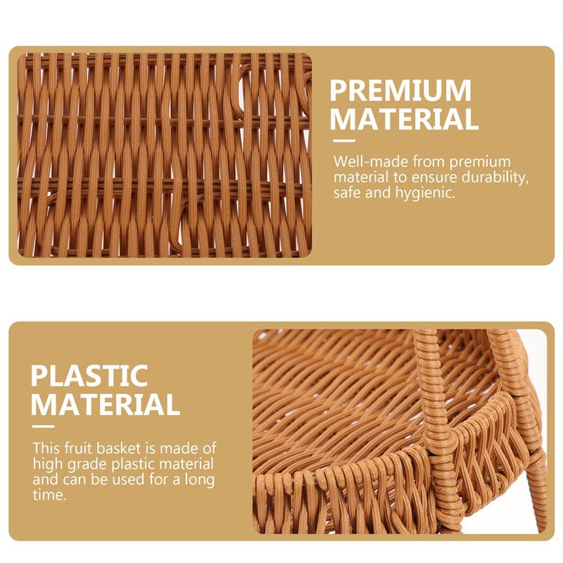 Servírovací podnos na občerstvenie, imitácia ratanu, ručný košík, držiak na občerstvenie, domáci košík s ovocím, servírovací podnos na dezerty