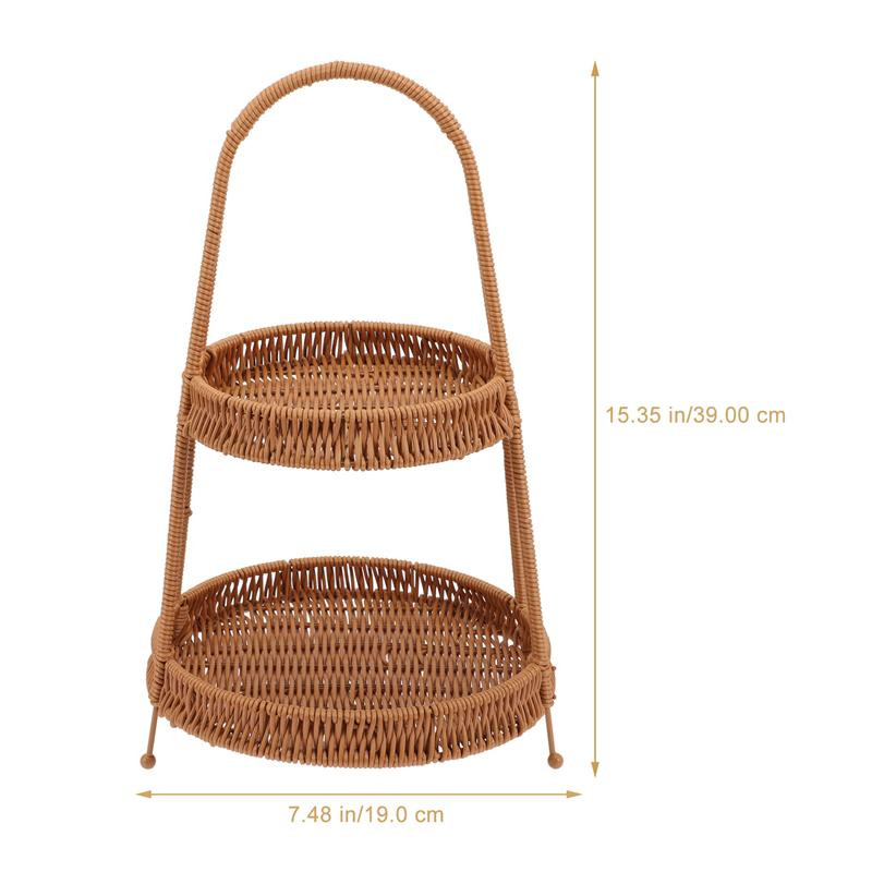 Servírovací podnos na občerstvenie, imitácia ratanu, ručný košík, držiak na občerstvenie, domáci košík s ovocím, servírovací podnos na dezerty