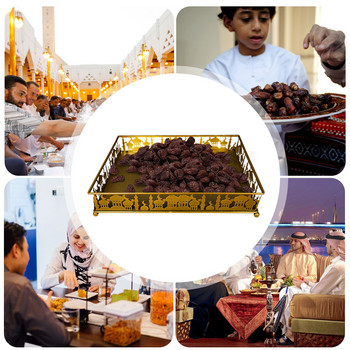 Δίσκος Eid Eid Mobarak Moon Star Δίσκος φαγητού σερβιρίσματος Πιάτο πάρτι Σερβίρισμα φαγητού Σερβίρισμα σερβίτσιο Επιδόρπιο Δίσκος ζαχαροπλαστικής Οθόνη Διακόσμηση σπιτιού