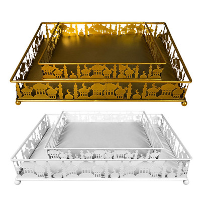 Eid Tray Eid Mobarak Moon Star Food Tray Serv Plate Парти Сервиране на храна Сервиз Сервиз Десерт Сладкарски Тава Дисплей Държач Домашен Декор