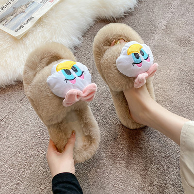 Čupave papuče s 3D elementom za žene