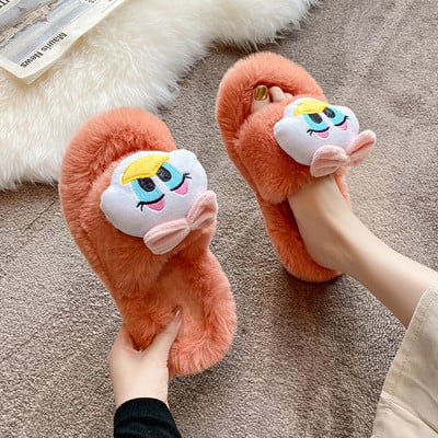 Čupave papuče s 3D elementom za žene