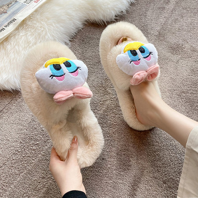 Čupave papuče s 3D elementom za žene