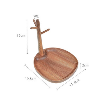Δίσκος αποθήκευσης ρολογιών με αλυσίδα για επιτραπέζιο βραχιόλι 1 τεμ. ρετρό ξύλινο κοσμηματοπωλείο