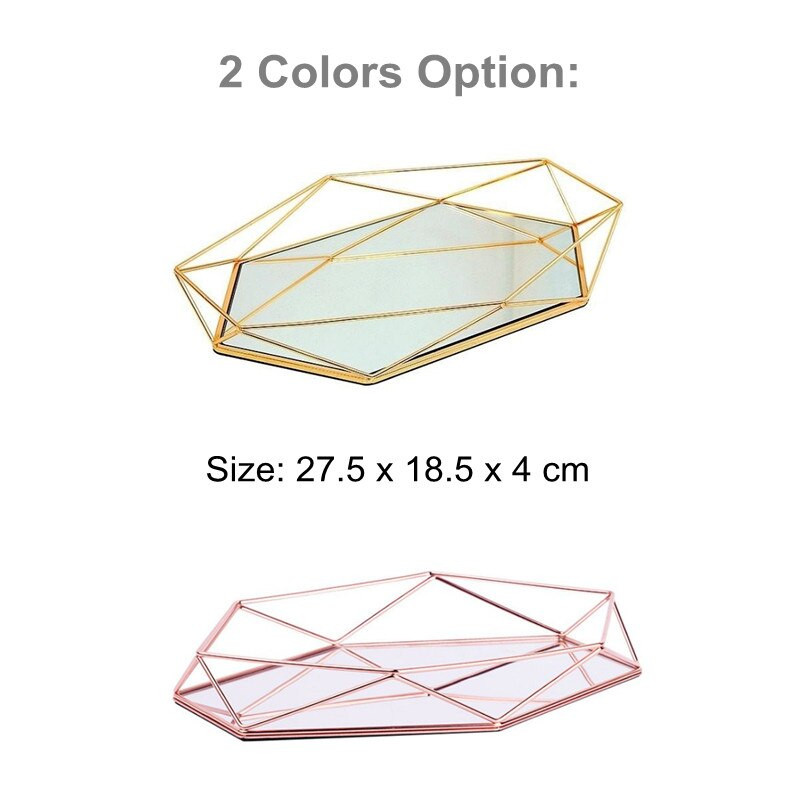 Senovinis europietiškas spalvingas stiklas metalinis laikymo padėklas Auksinis ovalus taškuotas vaisių lėkštės darbalaukis smulkiems daiktams papuošalų dėklo veidrodis