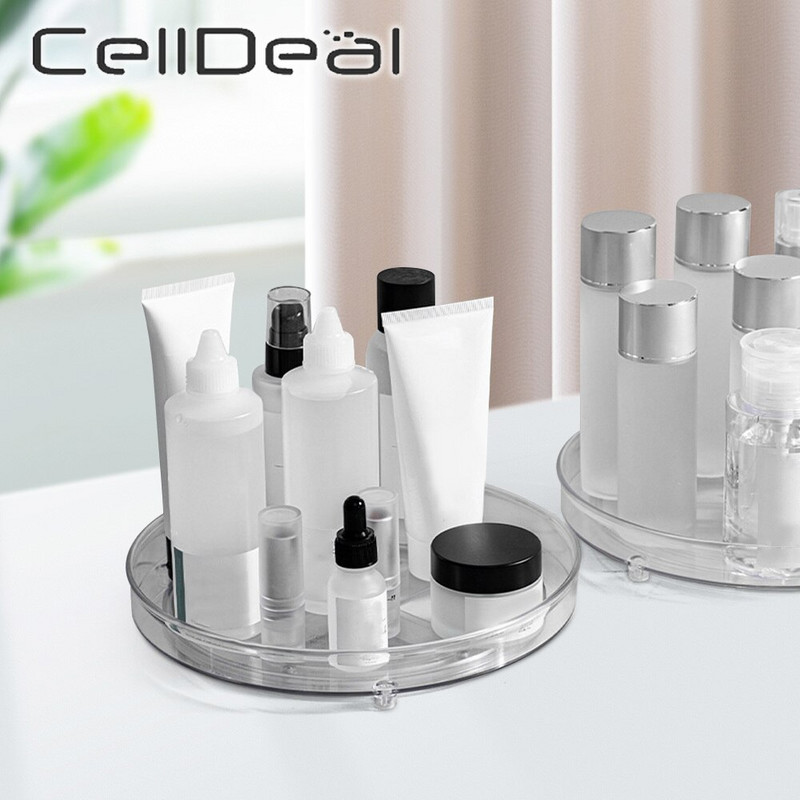 Rotacija od 360 prozirni ormarić s okretnom pločom Stalak za pohranu začina Posuda za kozmetiku za piće PET kuhinjski organizator Kupaonski pribor