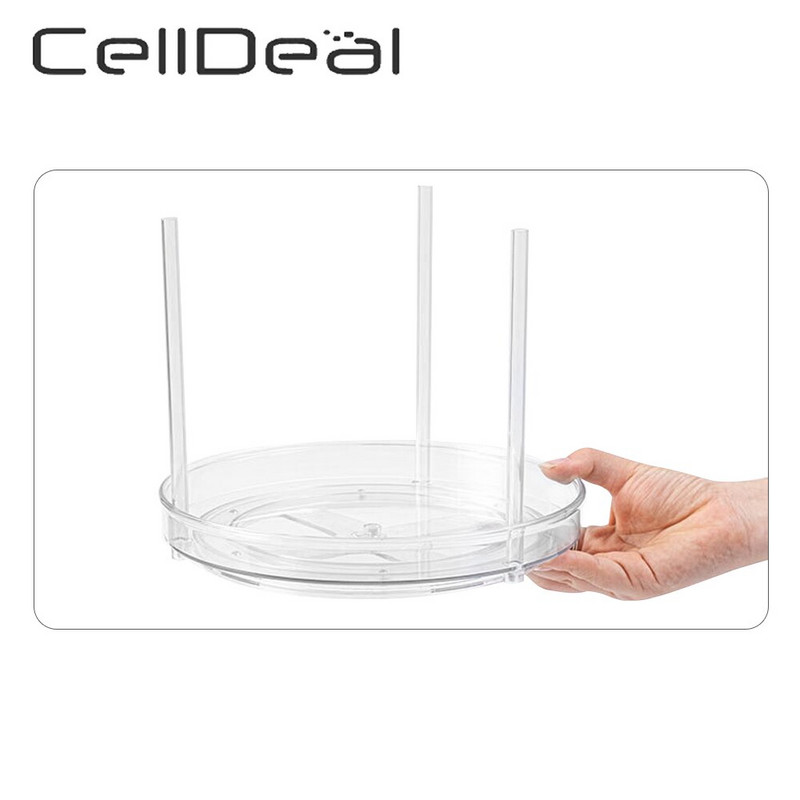 Rotacija od 360 prozirni ormarić s okretnom pločom Stalak za pohranu začina Posuda za kozmetiku za piće PET kuhinjski organizator Kupaonski pribor