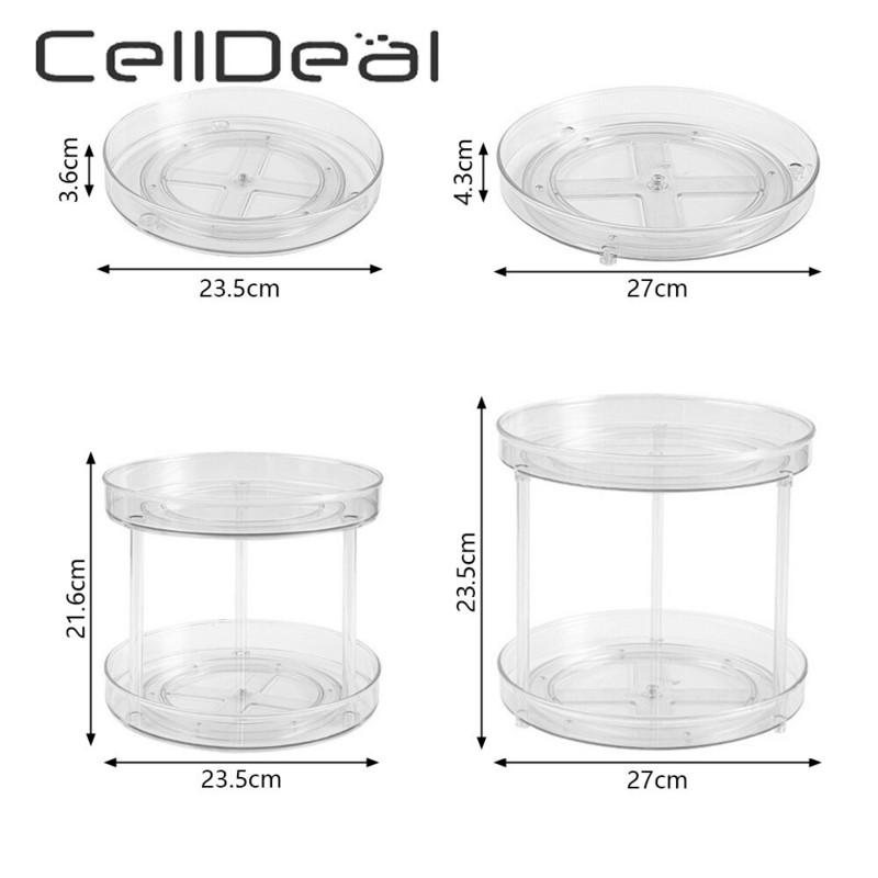Rotacija od 360 prozirni ormarić s okretnom pločom Stalak za pohranu začina Posuda za kozmetiku za piće PET kuhinjski organizator Kupaonski pribor