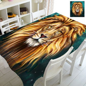 Cool divoké zviera tiger lev kuchynské dekorácie pre domácnosť divoká zver lev 3D obrusy obdĺžnikový štvorcový obrus vodotesný obrus